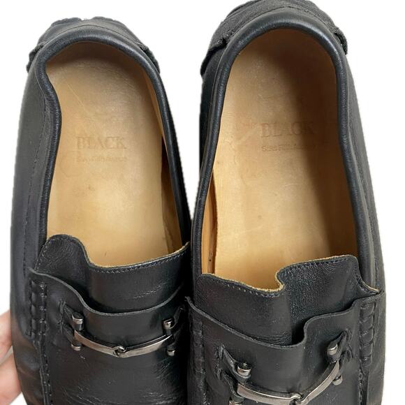 Saks Fifth Avenue Black Label Leather Moc Slip On Driving Loafer SZ 11 Old Money - Picture 9 of 11